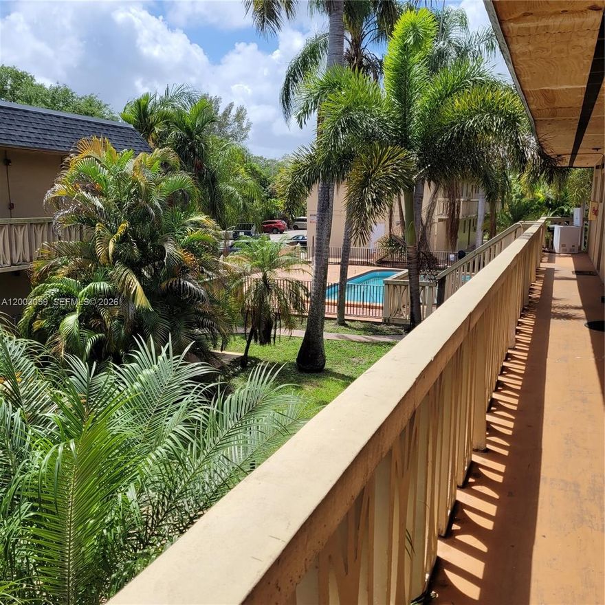 2nd story unit, centrally located near US-1, Downtown North Miami & Johnson & Wales University. All tile floors, water included, plenty of parking, well managed complex with a nice pool. One block from the city of Biscayne Park.