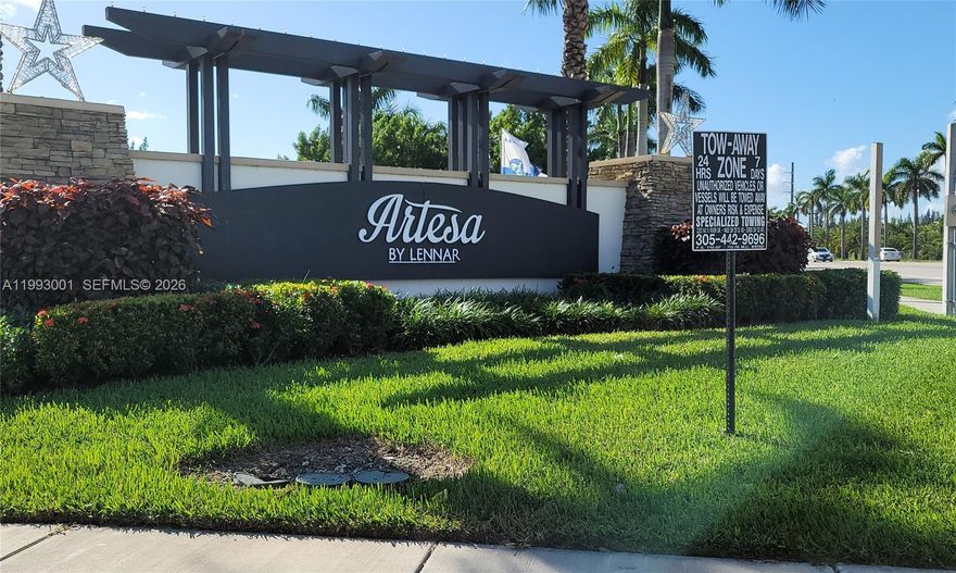 Stunning newer construction townhouse located in the desirable Artesa community! This spacious 4-bedroom, 2.5 bath home features a modern open-concept layout. Enjoy a beautifully upgraded kitchen with quartz countertops, wood cabinetry, and stainless steel appliances, perfect for entertaining. Tile flooring throughout main areas and ample natural light enhance the home's contemporary feel. The property offers a 1-car garage plus additional parking, and is situated in a well-maintained, gated community.  Conveniently located near major highways, shopping centers, dining, and top-rated schools. Low-maintenance lifestyle with HOA benefits and no HOA approval required.Ideal for primary residence or investment opportunity. Don’t miss this move-in ready home in a growing Miami location!