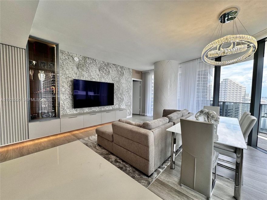 Completely renovated and fully furnished 2 Bedroom, 2.5 Bathrooms & a Den in Highly desirable “03” corner line at Brickell Heights East. Residence #2303 offers unobstructed ocean and city views, including direct views to Fisher Island, Port of Miami cruise ships, and the vibrant Brickell skyline.

The unit was fully renovated 1 year ago, with no detail overlooked. Every furnishing is brand new and selected for both style and functionality, featuring storage-integrated beds, sofas, and custom closet systems. The residence also includes a brand new washer/dryer, new dishwasher, and in-unit water filtration system.

Additional upgrades include electric opening/closing shades and curtains, premium European cabinetry, appliances, upgraded lighting throughout, expanded closets, designer fixtures, and brand new top-of-the-line Sony and LG TV’s.  Floor-to-ceiling impact glass provides abundant natural light. The versatile Den works perfectly as an office or fitness nook. Private wrap around balcony with panoramic water & skyline views.

Brickell Heights East offers resort-style amenities: rooftop pool, 9th-floor lap pool, state-of-the-art fitness center, spa, steam/sauna, clubroom, business center, 24/7 concierge, and valet. Prime Brickell location, steps to Brickell City Centre, Mary Brickell Village, dining, cafés, and transit.  One assigned parking space included with automatic garage access & Guest Parking. Gem in Brickell! MUST SEE!!