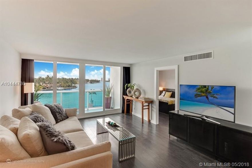 LIVE THE MIAMI BEACH LIFE. Walk in, unpack, relax!!This fully remodeled bay front condo overlooking the Intracostal Bay, Allison Isle and Millionaire Row. Stunningly furnished with custom built furniture, brand new Samsung kitchen appliances & 2 Samsung 4K TVs. The Aquasol condo is a full amenities building on the Intracostal bay, featuring a nice equipped gym, pool,24 hr valet & security & a Marina with boat docks available for rent. Fantastic NOBE location, walk to beach, shops & restaurants. 
Easy access to the SOBE & Brickell.. FURNISHED UNIT W/SHORT TERMS AVAILABLE, minimum 181 days.
A/C & Cable included in the rent.
