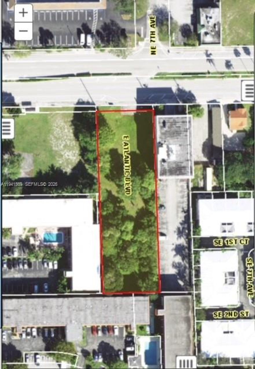 Prime high traffic location,  land situated on east Atlantic blvd between us-1 and Dixie highway, within the pompano beach east transit oriented corridor boundary which allows mix commercial and residential development with first floor commercial uses and residential on the upper floors .