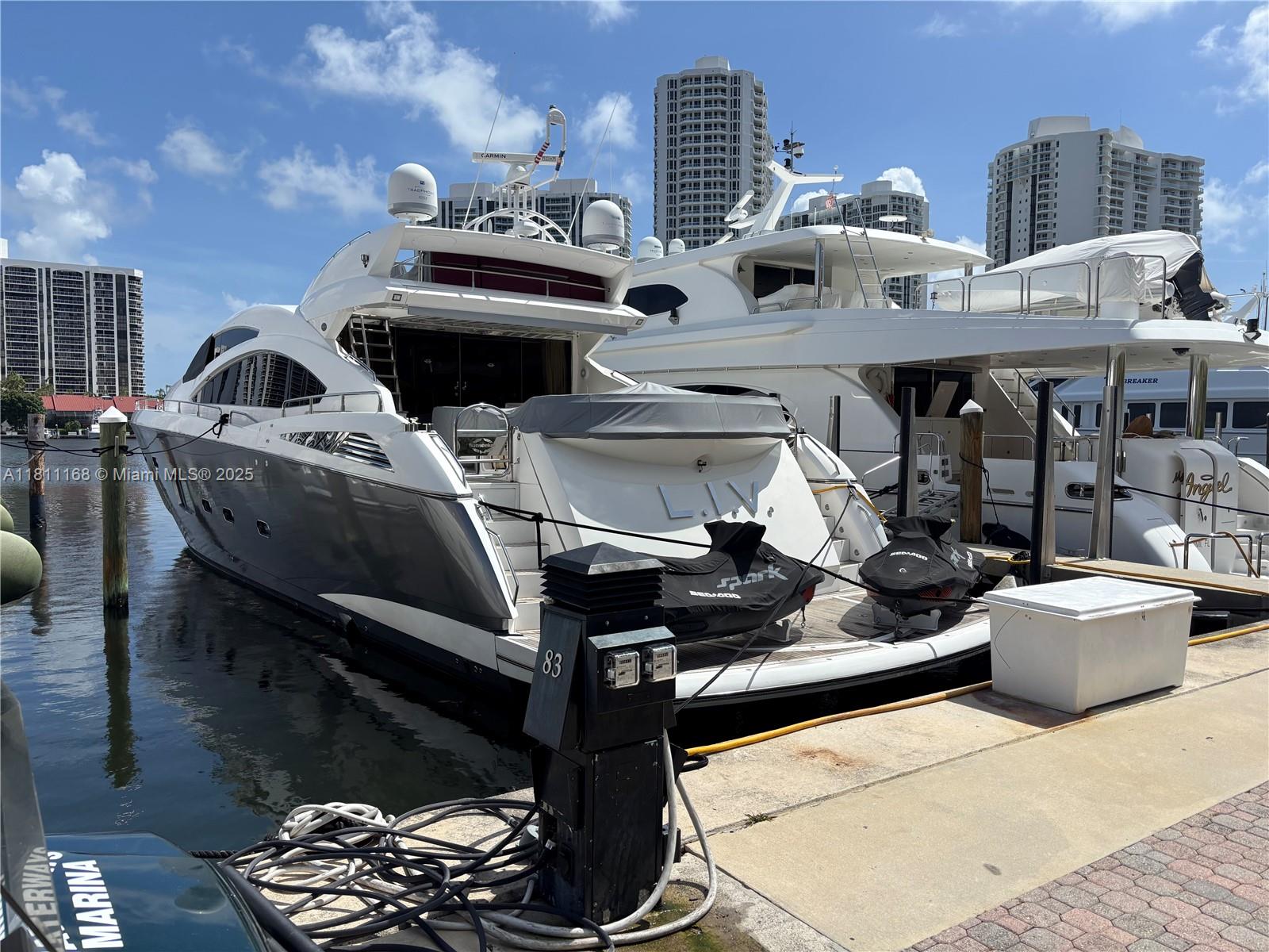 FOR RENT-120' boat slip located in the amazing Waterways Marina in Miami's upscale Aventura neighborhood. This slip gives you unlimited can access with deeded slip measuring 120' by 28'. The channel entrance depth is 35 feet and there is no fixed bridges. The gated marina has shops, restaurants, security, post office. Available services include, electrical and water. Parking, Wi-Fi, pump out and guest pickup & drop off included.