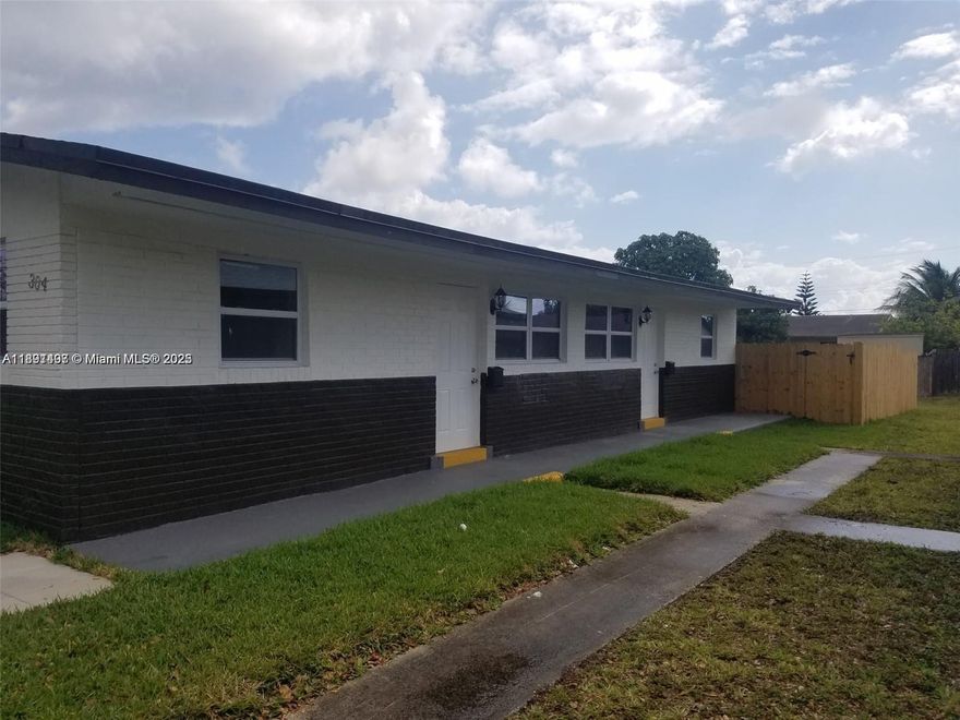 Lovely 2-bedroom, 1-bath home located in the heart of Hallandale Beach, just minutes from Dixie Highway. This cozy property features a spacious attached patio, two parking spaces, and a comfortable layout ideal for a small family. The kitchen comes with stainless steel appliances. Excellent location close to shops, beaches, restaurants, and major highways!