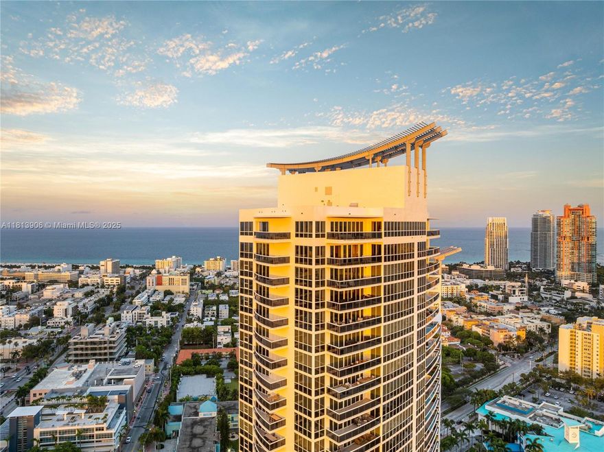 Penthouse A, the crown jewel of Murano Grande, is located in the heart of South of Fifth—Miami Beach’s most exclusive neighborhood. Spanning two floors and 5,305 SF, this architectural masterpiece was designed by Chad Oppenheim. Upon entry, you're welcomed by soaring 20-foot ceilings and sweeping sunrise-to-sunset views, of the Miami Skyline & Ocean. The Penthouse has been meticulously curated featuring a custom Boffi kitchen by Piero Lissoni, Burmese teak flooring, matching sandstone terraces, and a floating staircase. Additional highlights include Holly Hunt materials, Crestron Smart Home, a Swarovski crystal chandelier, Kreon lighting, Poliform closets, and spa-quality bathrooms with Boffi cabinetry and Dornbracht fixtures.