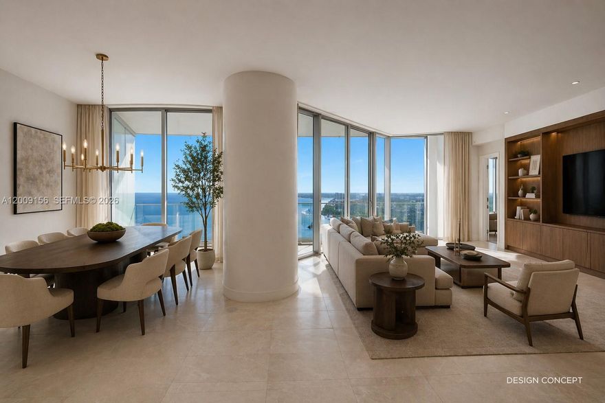BRAND-NEW RESIDENCE WITH UNOBSTRUCTED BAY & CITY VIEWS AT UNA RESIDENCES IN BRICKELL BY OKO GROUP! Never-lived-in 3 Bedroom, 3.5 Bathroom Luxury Condo featuring over 2,200 SF of Living Space. Private foyer entry into an Open Living Area with 11-ft floor-to-ceiling windows for seamless indoor-outdoor living. The flow-through layout is both Refined & Functional, featuring a chef-designed Italkraft kitchen with Gaggenau Appliances, electric induction cooktops & Premium Finishes. The Primary Suite offers large walking closets + a Primary Bathroom wrapped in marble. 1 Parking Space + Valet. UNA Residences delivers a world-class lifestyle with resort-style amenities, including Bayfront Pools, a Spa & a Fitness Center.