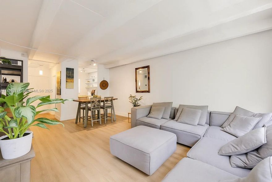 Fully furnished and updated, this one-bedroom condo boasts ocean views in the highly sought-after South of Fifth neighborhood. All utilities are included! This spacious condo features an open kitchen, large living room, a large walk-in closet, and a wide balcony. The well-sized bedroom and bathroom ensure comfortable living and the property's location is truly ideal, situated on the beach. You can easily stroll to the large oceanfront park on 3rd, bike down the 12-mile-long boardwalk to South Pointe Park or up to Bal Harbour, or walk to Miami’s renowned restaurants, cafes, and breakfast spots. Residents also enjoy a discounted rate at Esteban’s Beach Service. Neighborhood street parking is available, and laundry facilities are located on the same floor.