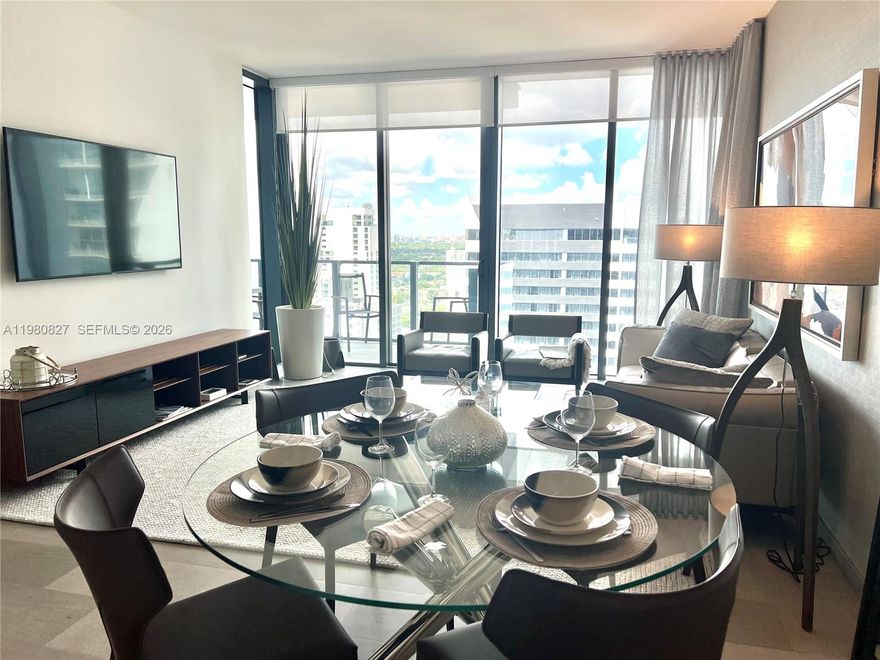 Beautiful fully furnished, ready to move in, 1BED/1.5BATH located at prestigious RISE BRICKELL CITY CENTRE. Floor to ceiling impact windows with abundant natural light. Top of the line appliances & high end furniture and fixtures. High-tech gym and equipments, infinity edge pool & assigned parking space. Rental price includes 5G Fiber internet/cable as well. Walking distance to everything and available for immediately occupancy. Available for 6 months as well. Call listing agent for details. Easy to show.