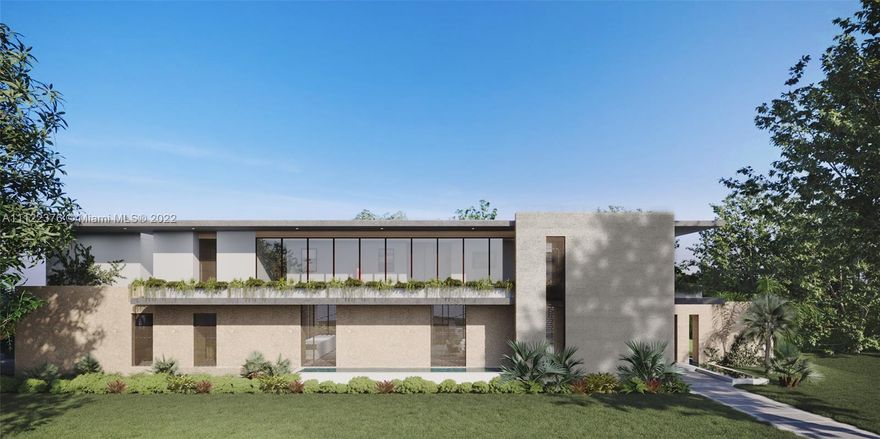 Unique and luxurious residence designed by award-winning architect is now under construction.  Two-story house surrounded by lush landscaping, and water features. Situated close to the best schools in the heart of Pinecrest. Kitchen from Italkraft, Miele and Sub Zero appliances, Duravit and Hans Grohe fixtures, cabana bath, and exterior shower are some of the features.