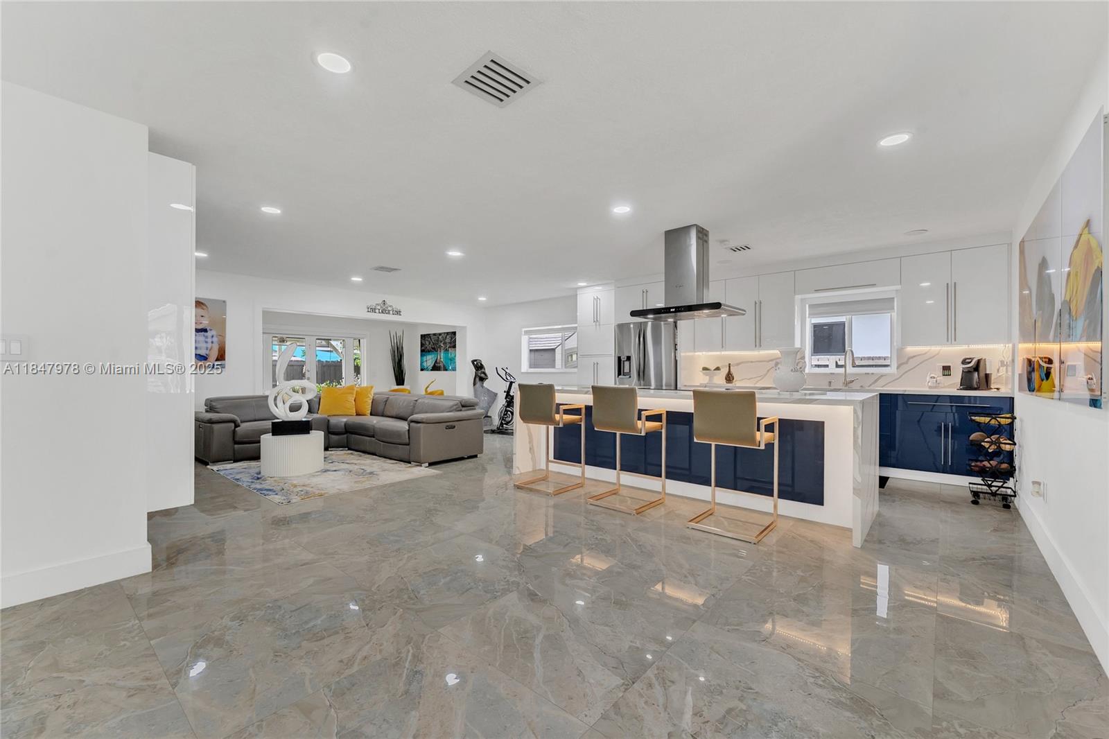 Modern, fully remodeled 3 Bed, 2 Bath gem in the heart of Cutler Bay! This 1,600 sqft home features a luxurious open-concept kitchen with a waterfall island, high-end appliances, and sleek finishes. Enjoy impact windows, newer roof, and an outdoor terrace with a built-in cooking area—perfect for entertaining. Relax in the stylish bathrooms with spa-like design and unwind by the above-ground pool in your spacious 8,250 sqft lot with plenty of charm. Don't miss this move-in ready masterpiece near Black Point Marina & Old Cutler Road! Easy to show. Please note separate unit with separate entrance is rented to a great tenant, and unit has no access to any area of the home. Pet friendly! Water included.