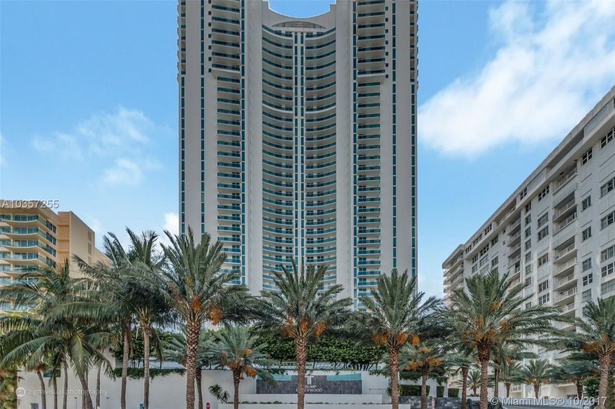 **JUST REDUCED** SPECTACULAR CORNER UNIT IN FABULOUS TRUMP HOLLYWOOD, DIRECT OCEAN VIEWS WITH WRAP AROUND SPACIOUS TERRACE.PRIVATE ELEVATOR ENTRANCE. WHITE PORCELAIN FLOORS THROUGHOUT THE UNIT. LOBBY DECORATED BY WORLD FAMOUS YABU PUSHELBERG, 5-STAR AMENITIES INCLUDE GYM AND SPA, LIBRARY/LOUNGE AREA, CIGAR ROOM, WINE CELLAR, MOVIE THEATER, PARTY ROOM, BUSINESS CENTER.  OCEANFRONT POOL DECK WITH BISTRO BAR, CABANAS, HEATED POOL AND BEACH SERVICE. A MUST SEE!!! EASY TO SHOW.**MOTIVATED SELLER**