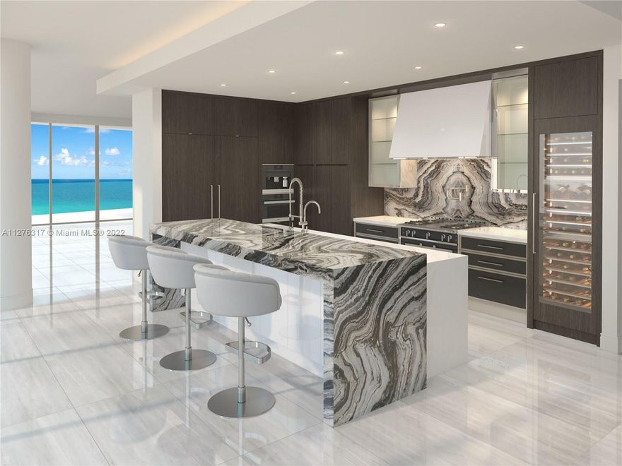 A spectacular, brand new corner residence in  the desirable Estates at Acqualina. This rare oceanfront three bedroom apartment is turnkey and has an oversize west balcony with a private jacuzzi and summer kitchen for entertainment. Incredible finishes throughout, including marble floors, Molteni kitchen and closets and a La Cornue gas range. Over 45,000 sqft of amenities including an ice skating rink, bowling alley, movie theather, gym/spa and AVRA NY opening this fall.  Call to schedule a showing of this remarkable residence and be one of the first ones to call Estates home!