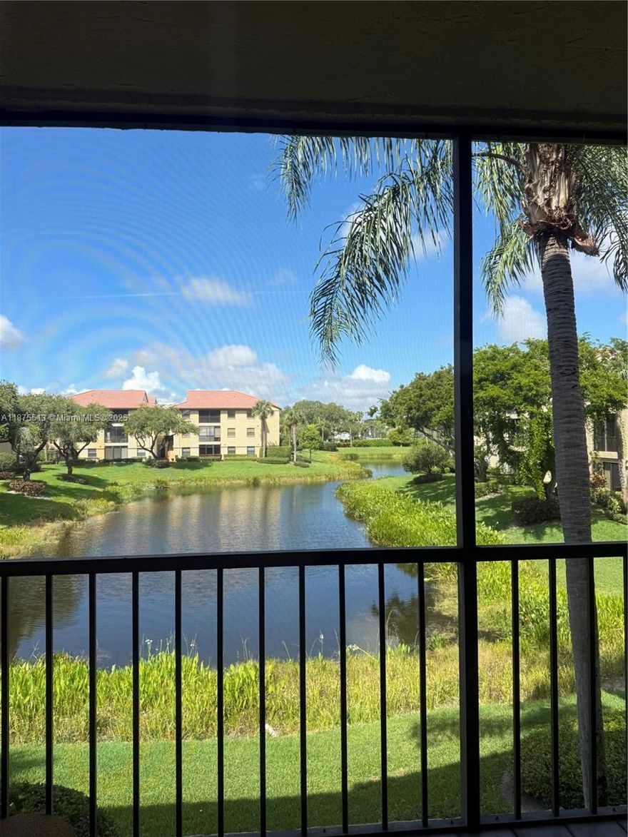 Imagine waking up to this stunning waterfront view every day! This perfect 3-bedroom, 2-bathroom condo is located in the resort-style community of Platina. It features brand-new flooring, a new modern kitchen with new appliances, and fresh paint throughout. Fire Sprinklers installed in the apartment for extra security. No need to worry about stairs, as there’s an elevator for your convenience. Enjoy sitting on your mosquito-protected balcony, soaking in the natural light and breathtaking lake views from every room. The community offers a resort-style clubhouse with a gorgeous pool, gym, library, café, tennis courts, and more, all within a man-gated neighborhood. This is a place you’ll truly love to call home.