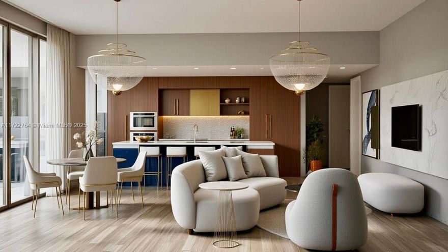 Discover the sophistication of European-inspired design in this exceptional unit at MR C Residences. This unique home seamlessly blends style and practicality, feat. top-tier Wolf appliances, wine fridge, exquisite finishes—Lots if updates, including a custom closet by renowned Brazilian brand ORNARE, automatic window treatments, and elegant neutral wallpaper. One of only five units with this exclusive layout, residents enjoy unparalleled amenities: three pools, a state-of-the-art fitness center, spa, private dining room, signature concierge services, kids/teen room, game room, and an on-site restaurant managed by Cipriani (coming soon). TURK-KEY Furniture Package Available. Elevate your lifestyle in one of Miami’s most distinguished location.