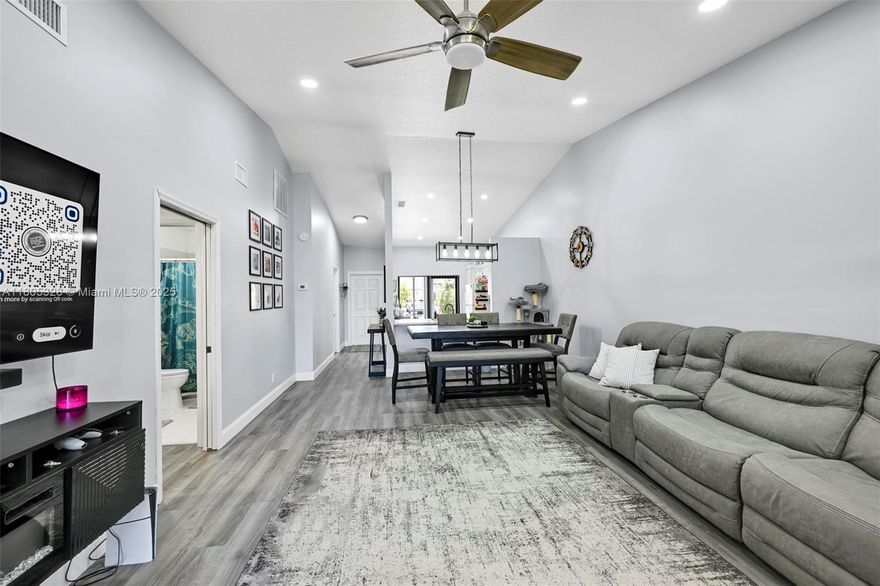 Welcome to The Lakes!
This beautifully updated 2 bedroom 2 bathroom villa offers a 2-car driveway, soaring vaulted ceilings, and brand new PEX plumbing and full hurricane protection for worry-free living. Inside, you'll find luxury vinyl flooring and fresh paint throughout, creating a clean and modern feel.

Step out back to your screened-in patio overlooking a serene lake—perfect for sipping your morning coffee or entertaining family and friends.

Located in a quiet, well-kept community with fantastic amenities including tennis courts, a community pool, and a playground. All of this just minutes from the beach, shopping, and great restaurants—you'll love calling this place home!