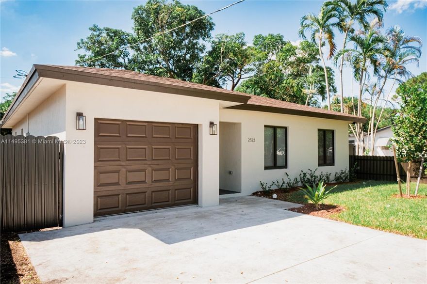 Premium finishes New construction 2023 single family with garage. Bright and open living/dining room. Spacious layout with three beds and two baths. The modern kitchen with island features Custom Cabinets with soft-closing doors and granite countertops. The baths count on a granite vanity top and a contemporary design—a high-efficiency a/c unit, impact doors, and windows. Beautiful porcelain floor. Large and fenced backyard. The Landlord requires mandatory Renter Insurance before moving in, the First month, and two security deposits.
The house is located in Fort Lauderdale City, conveniently near the Beach, dining, entertainment, and I-95.