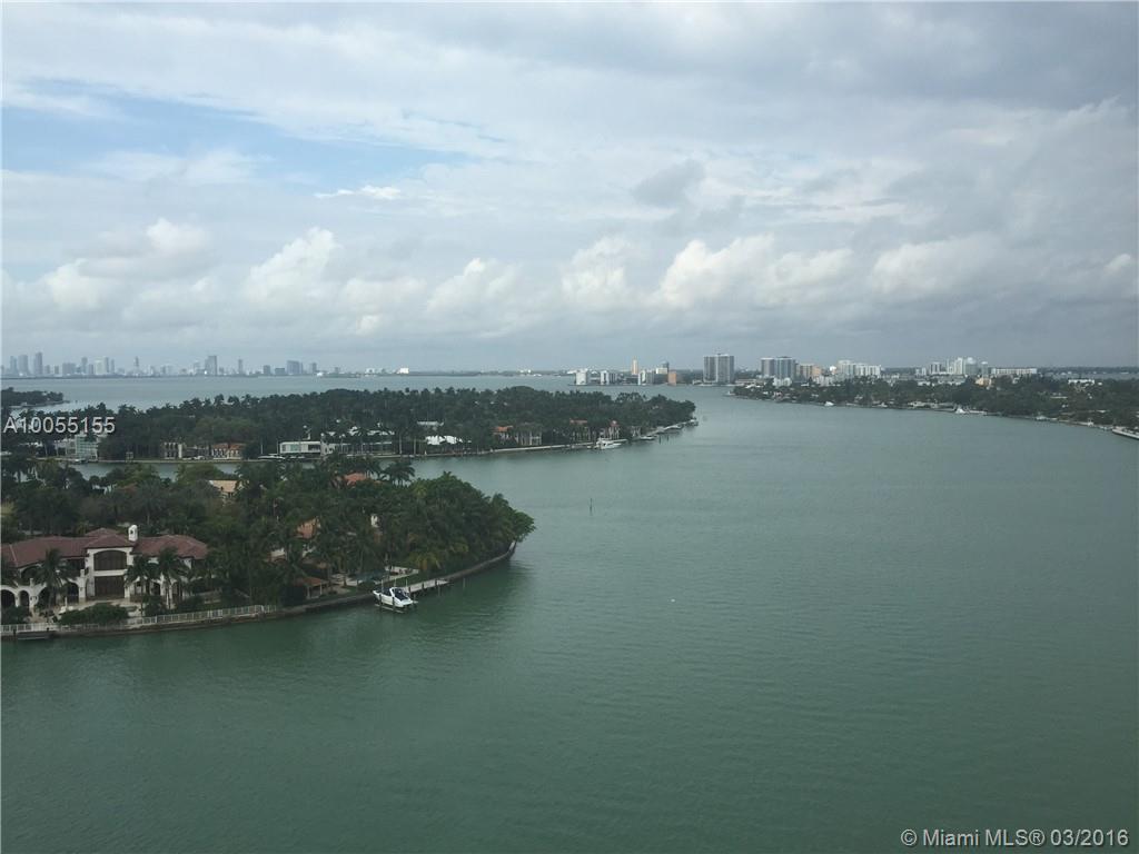 Spectacular view is not enough to describe the view of this apartment. Direct water and the view of La Gorce Island across. Best sunsets view ever. Recently updated building, gym, swimming pool and sundeck overlooking the bay. State of the art fitness center. Docks available for owners, no fixed bridges to block you Upgraded apartment, new kitchen appliances, new windows, marble floors. Large 1 bd. with closets. Huge walkin closet in living area can be an office or den, access to a second bathroom.