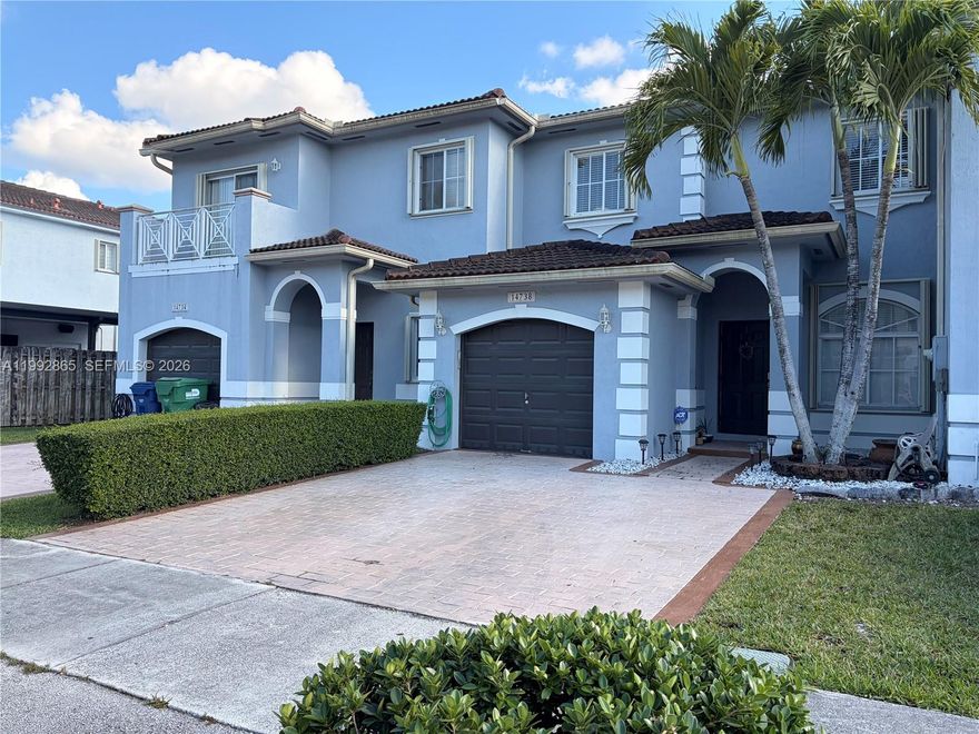 Home Sweet Home—Come Visit Today!Stop searching!This move-in-ready gem is the one you’ve been waiting for! Boasting an excellent floor plan and ample living space, this home features 3 bedrooms, 2.5 bathrooms, and an attached 1-car garage and an OMG-worthy $62 monthly HOA! The upstairs is designed for comfort, keeping all bedrooms on the second level, including a large primary suite with an impressively large walk-in closet. Enjoy total peace of mind with a brand-new A/C, hurricane shutters, and modern upgrades throughout. Start your mornings with coffee on the private patio or enjoy the peaceful neighborhood, with Tree Island Park just a short bike ride away, perfect for family fun and dog walks. You won’t believe the convenience! Three major shopping plazas are right across the street. Walmart, Publix, CVS, Bank of America, Wells Fargo, and Baptist Hospital are all within a 3-minute drive. For students or staff, Miami Arts Studio is just a 15-minute walk or a quick 4-minute drive or bike ride away. And when the weekend hits, you’re just a short drive from world-famous South Beach and the largest cruise port in the world! ???? Ask about zero-down-payment options and up to $15,000 in closing cost assistance via Florida bond programs. Some pictures have been virtually staged.