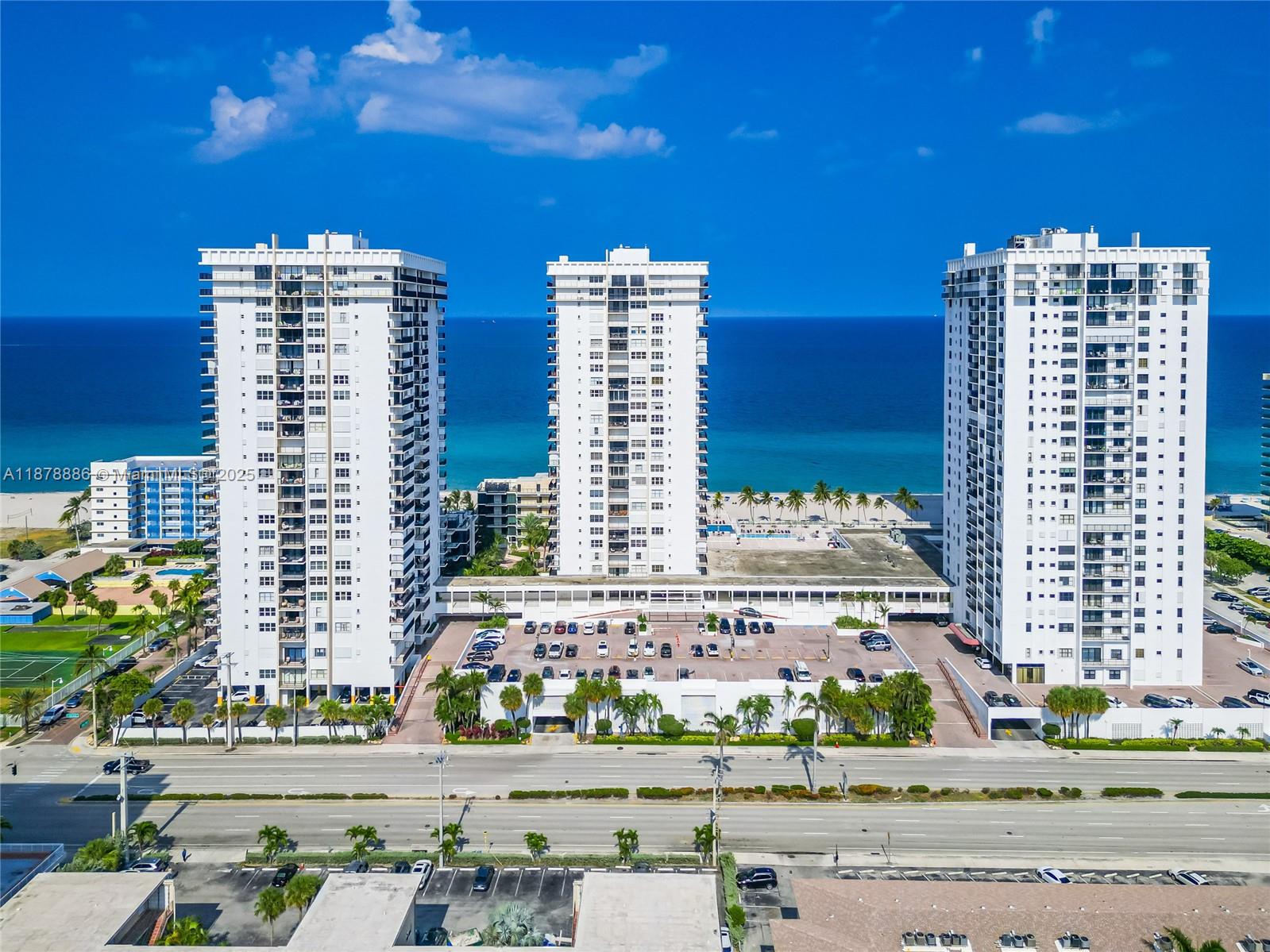 Live the oceanfront lifestyle in this beautiful 2-bed, 2-bath residence at the prestigious Quadomain in Hollywood Beach. Situated on the 4th floor, this spacious unit offers serene ocean views, an open and bright layout, and a private balcony to enjoy the coastal breeze. Features include an updated kitchen and abundant natural light throughout. Resort-style amenities include direct beach access, oceanfront pool deck, fitness center, sauna, beach service, on-site restaurant, 24-hour security, concierge, valet, and secured garage parking. Cable, water, and internet included. Ideal as a full-time home or vacation retreat, —steps from the sand and minutes to dining, shopping, and entertainment
