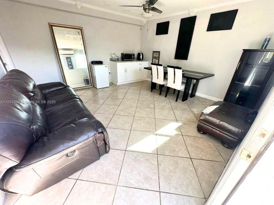 Beautiful and private one-bedroom, one-bathroom unit available for rent near the Inter Miami Stadium. This furnished residence features a private entrance, separate living area, and bathroom for added privacy and comfort. Washer and dryer available in the building for convenience. Located just minutes from major highways, shopping, and dining. Move-in requirements include first month’s rent, last month’s rent, and one month security deposit. Small pets may be considered; no large dogs.  READY TO MOVE IN