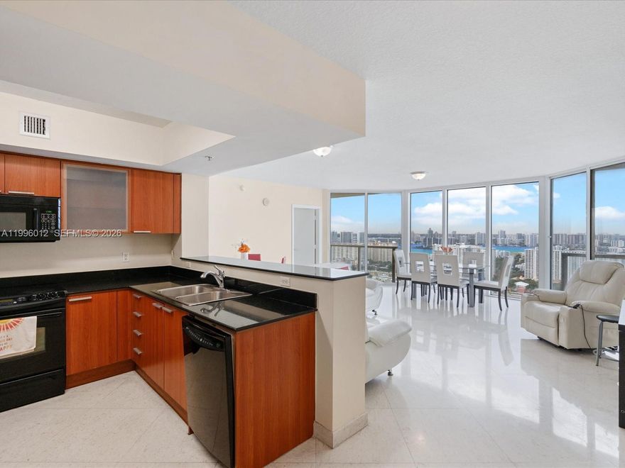 Highly coveted corner unit at La Perla - featuring North, East, and West exposures—enjoy ocean, intercostal, and city skyline views. This spacious 2 bed, 2 bath condo offers floor-to-ceiling windows, and open concept living area with split bedroom design. La Perla offers resort style amenities including beach service, oceanfront pool, fitness center, valet, and 24-hour security. Ideally located in Sunny Isles Beach right at Newport fishing pier, steps to restaurants, shops, and minutes to Haulover Marina, Bal Harbour Shops, and Aventura Mall.