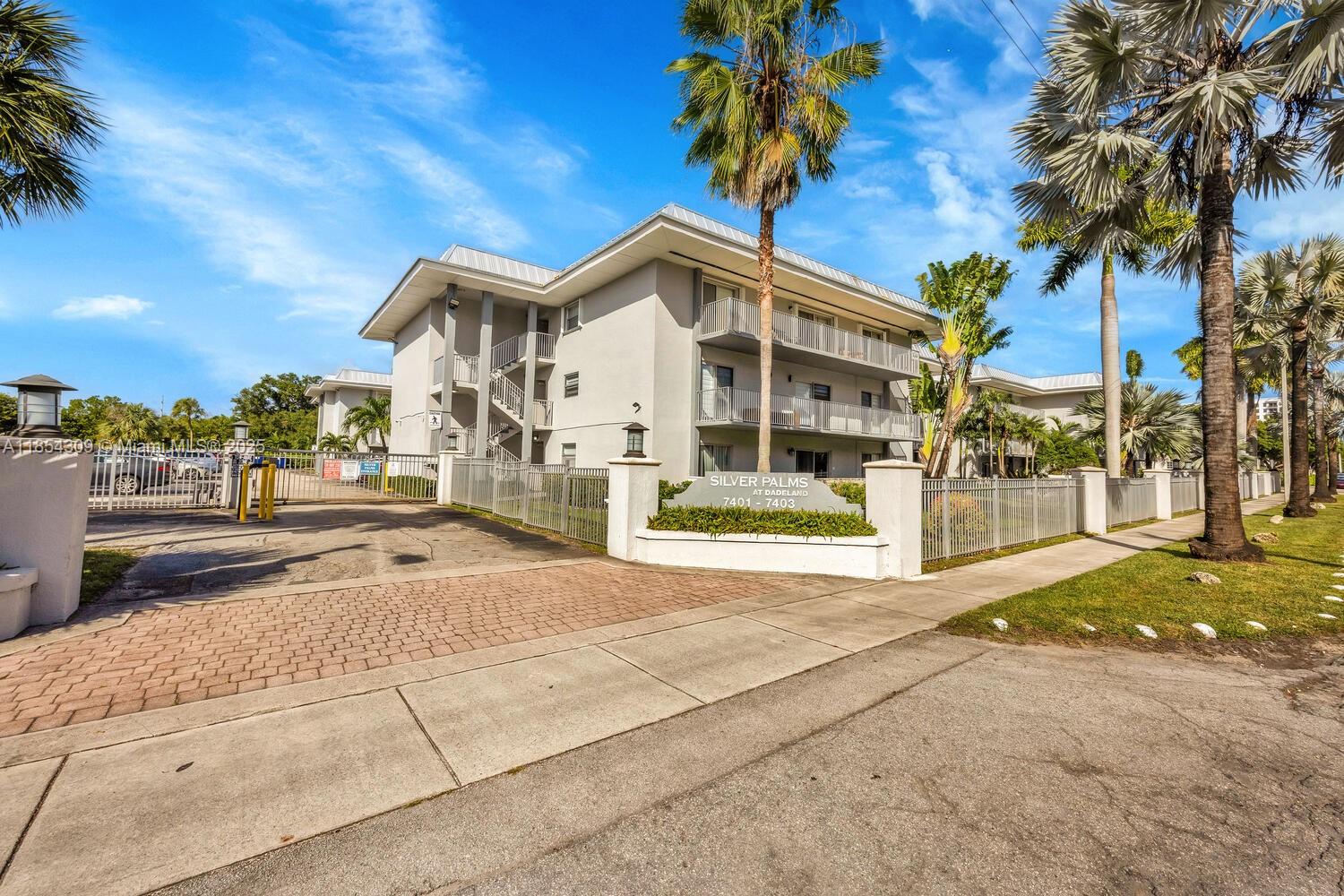 Recently remodeled corner unit in the gated community of Silver Palms! This studio offers comfort with a serene garden view! The updated kitchen with new refrigerator, renovated bathroom, and bright living area complement the spacious balcony, perfect for relaxing. A/C and electrical panel have recently been replaced! Low HOA! Located close to Dadeland Mall, expressways, and the Metrorail, enjoy easy access to shopping and dining.