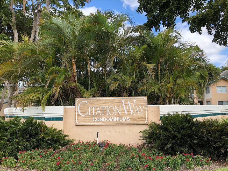This charming first-floor unit is located in the highly desirable and conveniently situated community of Citation Way.  two bedrooms and two full bathrooms, an in-unit washer and dryer, a screened patio with storage, and impact windows installed just four years ago. Close to A tated schools. Perfectly positioned within walking distance of shops, restaurants, Walgreens, Target, and North Community Park. Residents can take advantage of excellent amenities, including a pool, jacuzzi, two tennis courts, a BBQ area, and a gym.