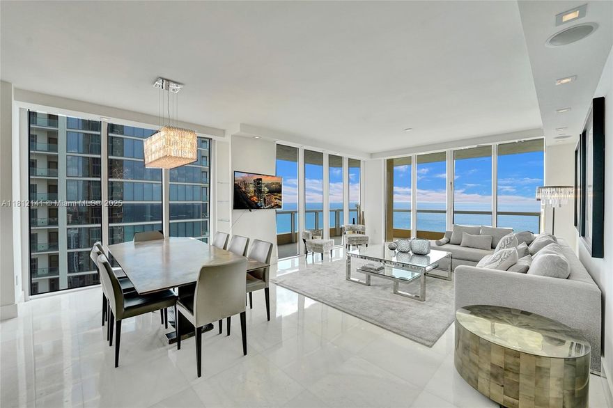 Experience luxury living in this fully upgraded corner unit at the prestigious Acqualina Resort & Residences. Offered fully furnished and professionally decorated, this residence features elegant marble floors, a wrap-around terrace. Enjoy 5-star amenities including 24-hour concierge and valet, Il Mulino New York, Costa Grill, a world-class spa, and impeccable beachfront service.