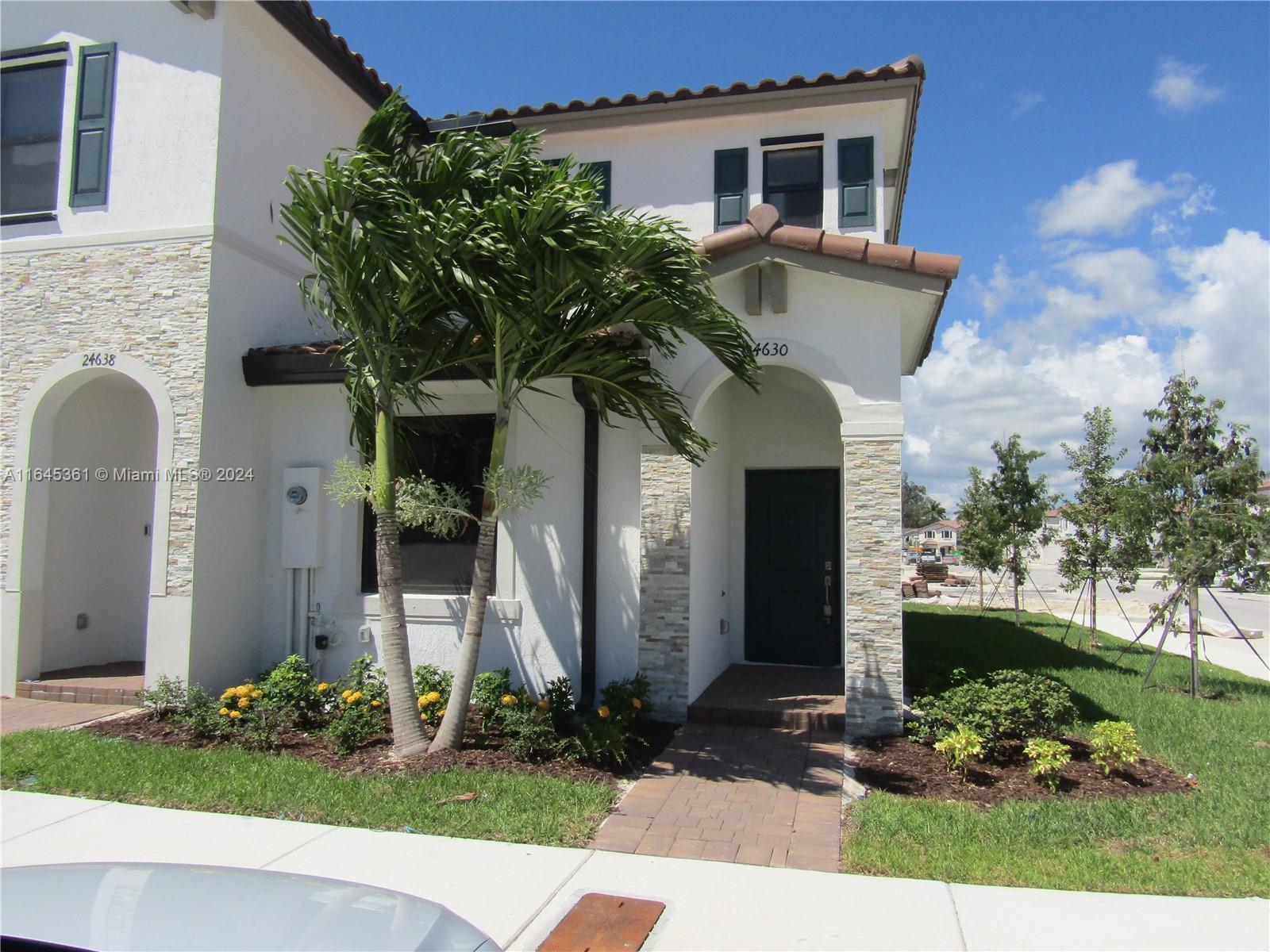 BRAND NEW TWO-STORY VILLA at Corsica by Lennar. 1 bed and 1 full bath on the first floor and 2 beds with 2 full baths on the second floor. Kitchen with wood cabinets. Double door refrigerator. Island. Ceramic on the first floor and Carpet on the second floor. Laundry on the second floor. Corner Villa with a nice backyard with a fence and not a house in the back. 2 assigned parking spaces in front of the unit. Great location, located near shopping, and restaurants. Easy access to Turnpike