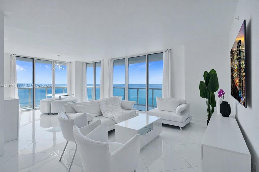 Enjoy breathtaking ocean views from every room in this 3-bedroom, 2.5-bathroom corner unit. Beautifully furnished and turn key. 400 sqft of wraparound balcony with sunset & sunrise views. Akoya amenities include complimentary beach service, tennis/pickleball court, racquetball court, basketball court, pool, jacuzzi, gym with beach view, sauna & steam room, game room, and BBQ area on Ocean Terrace. ACCEPTING CRYPTO PAYMENT Bitcoin and Kaspa