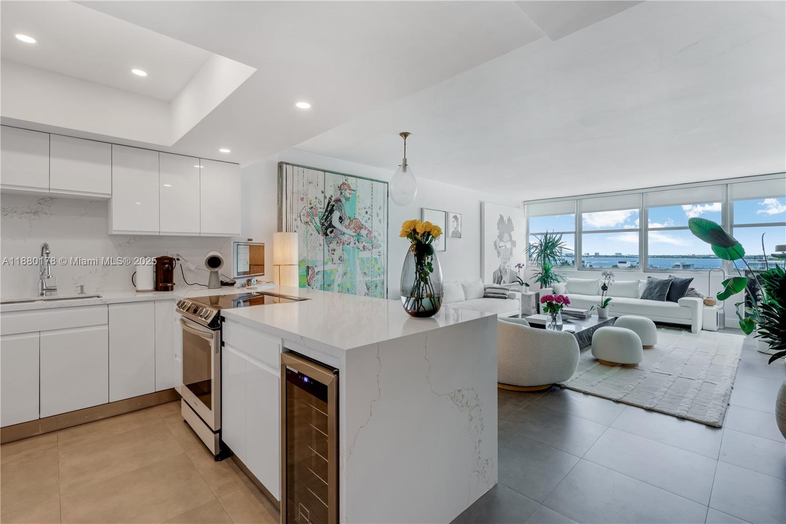 Experience the perfect blend of style, comfort, and location in this 2025 renovated residence on the highly sought-after Venetian Islands at 20 Island Avenue. Perched on the 7th floor, the home showcases breathtaking views of Biscayne Bay, South Beach, Belle Isle Park, and the glittering Miami skyline. The renovation includes a brand-new kitchen with a quartz waterfall countertop, elegant porcelain bathrooms with a rain shower, and upgrades throughout that elevate both function and design. The building offers the convenience of valet parking for residents and guests. This apartment is also available for purchase fully furnished and with a new 2024 jetski, —making it a truly unique opportunity for a turnkey Miami lifestyle. Boat slip rental to be negotiated seprately with the building.