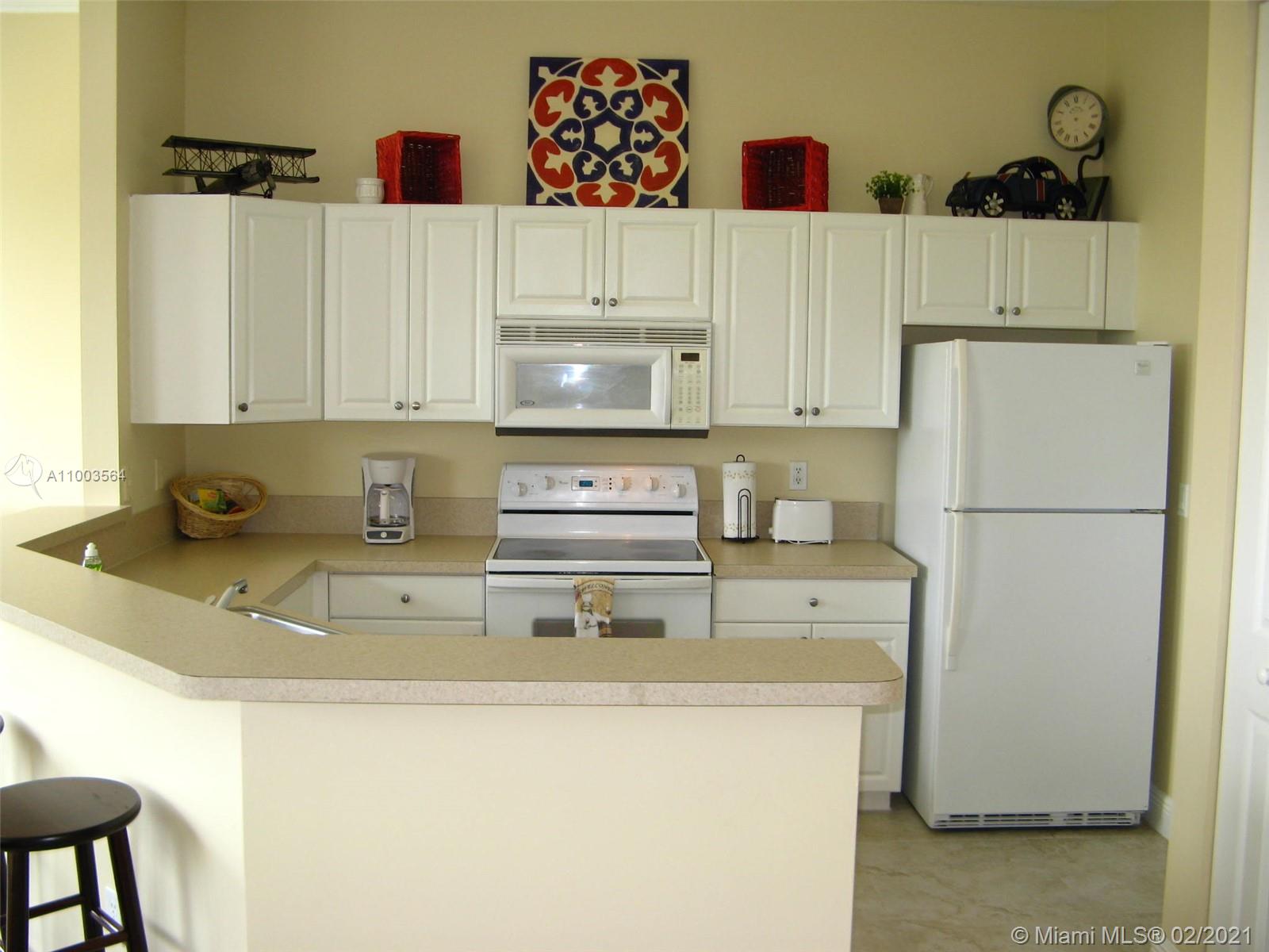 Fully furnished & stocked 1 bedroom 1 bathroom condo located in prestigious Villaggio of West Miramar. This beautiful unit is conveniently located 5 minutes away from Ross University, major highways, major shopping centers, entertainment, and places of worship. The community features resort style amenities such as an indoor basketball court, community pool, game room, workout facilities, picnic area, walking path, and outdoor volleyball court