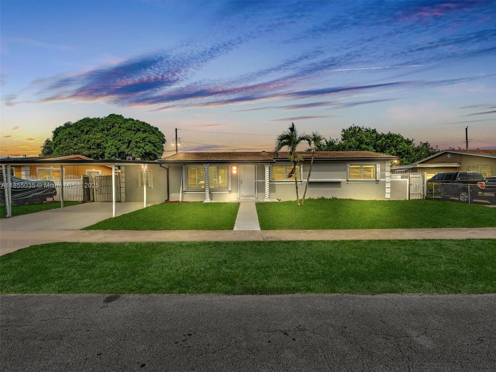 Fully renovated dream home in the heart of Miami Gardens!This spacious 6-bedroom, 3-bathroom property has been upgraded from top to bottom with no detail overlooked.Featuring new laminate flooring, a modern open-concept layout, nice finishes, this home is move-in ready.The kitchen includes quartz countertops, white shaker cabinets, & stainless steel appliances. All bathrooms are updated with beautiful tile, sleek vanities, and stylish fixtures.The split-bedroom layout offers privacy, with 2 primary suites.Fresh interior/exterior paint, new plumbing, electrical, & lighting. The backyard offers plenty of space for entertaining, gardening, or future expansion.Ideal for large or multi-generational families.*VIRTUALLY STAGED*