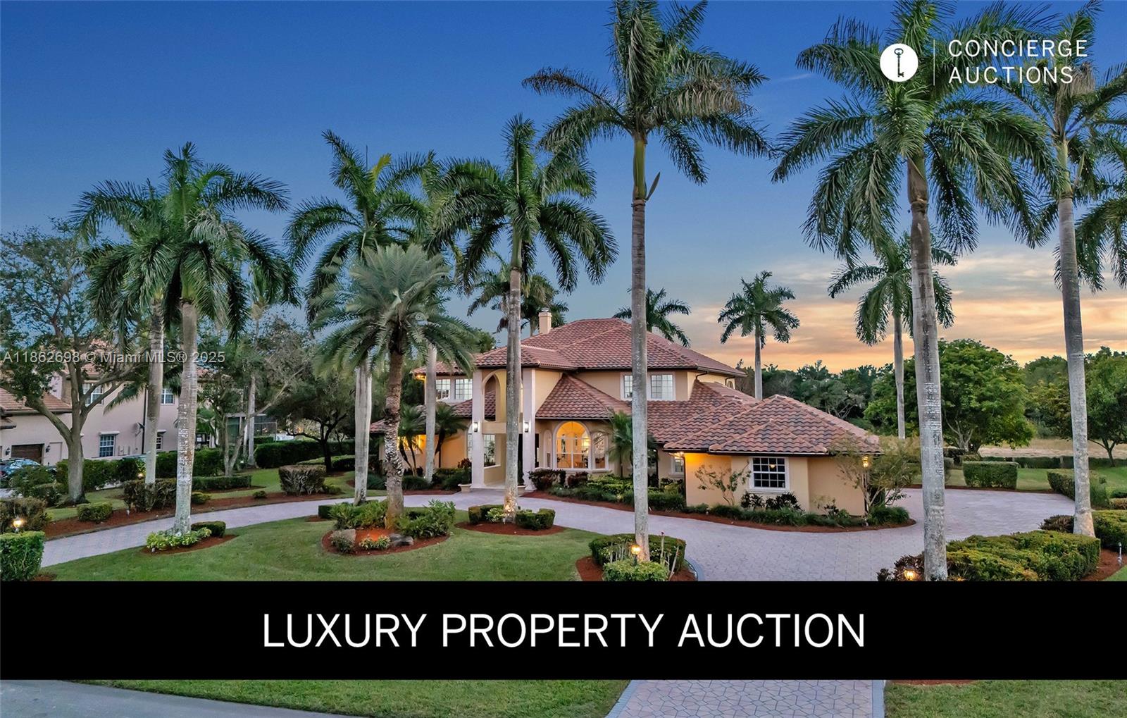 LUXURY PROPERTY AUCTION: 17–30 SEPT
Accepting Starting Bids Through 16 Sept.
Starting Bids Expected Between $1.1M–$2.4M
The submission of a starting bid can earn you up to a 50% reduction in buyer's premium.
A magnificent lakefront estate awaits within the exclusive gates of Windmill Lake Estates, offering luxury on over an acre in Weston. This residence showcases soaring 22" ceilings, marble flooring & a dramatic fireplace in the grand family room. Six suites provide comfort, while a game room & private office serve both leisure & business. The gourmet kitchen flows to a breakfast area & wet bar, ideal for gatherings. Recently updated with a new roof, the property boasts a covered patio with spectacular lake views—an idyllic sanctuary for the discerning buyer seeking privacy.