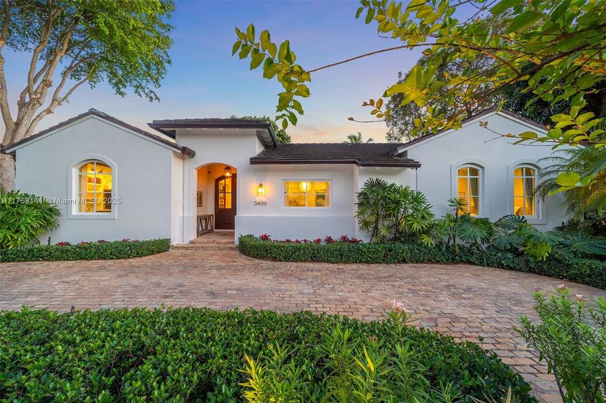 This stylish, move-in-ready 4-bed, 3.5-bath home on a spacious corner lot has been completely reimagined inside and out. Highlights include a stunning foyer, vaulted ceilings, espresso oak hardwood floors, and designer touches throughout. The gourmet kitchen boasts Sub-Zero, Miele, and Bosch appliances, marble countertops, and a butler’s pantry. Outside, enjoy a lagoon-style saltwater pool, custom patio, privacy hedges, “Top Turf” lawn, vegetable garden, and mature mango tree. Additional features: La Finestra impact windows and doors, natural gas service, whole-home generator, and a security system w/ cameras. Zoned for Sunset Elementary (Blue Ribbon public school), near top private schools, and just 5 blocks from Dante Fascell Park.