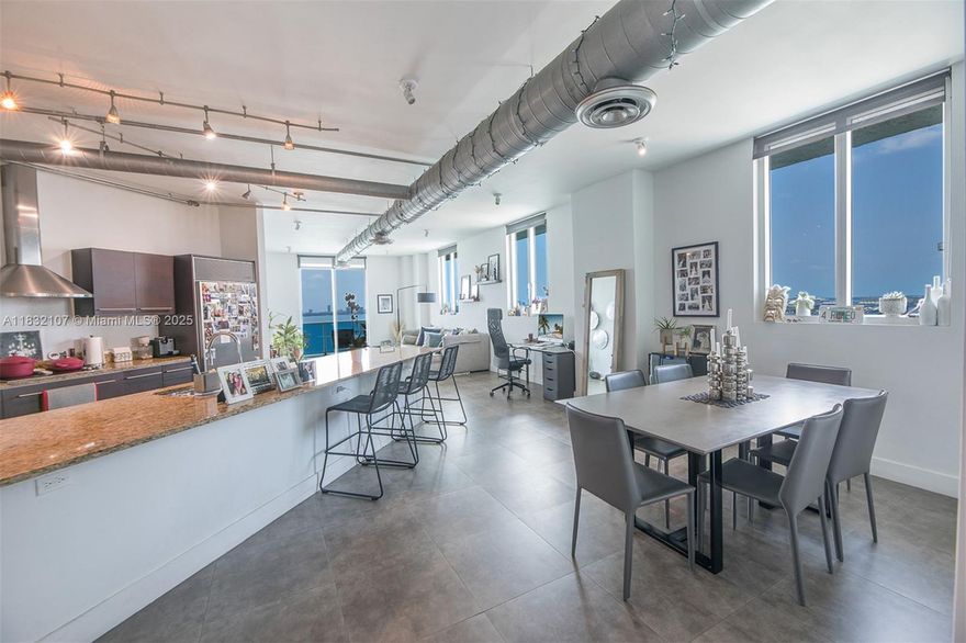 Designed by Kobi Karp. Spectacular and expansive 2 bed/2 bath, (largest 2 bed 1,594 sq ft) in Star Lofts on the Bay. Open concept with breathtaking direct water views on oversized, wrap around balcony. Hurricane impact windows and sliding glass doors. The large chef’s kitchen features granite countertops, high-end stainless-steel appliances and Sub Zero refrigerator. Washer/dryer in unit. 1 assigned garage parking space. Luxury amenities include infinity edge pool, jacuzzi, state of the art gym, yoga studio, meditation garden with valet and security on site. Waterfront, boutique, loft style condo building in Edgewater, only 3 units per floor. Located minutes from Downtown, Brickell, Wynwood, Design District, Miami Beach and Margaret Pace Park. Assessments paid in full. Priced to SELL!