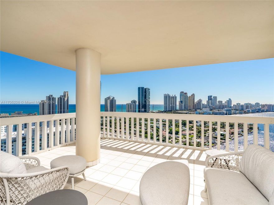 Stunning and spacious SE corner unit on the 26th floor with breathtaking ocean and intracoastal views. Watch yachts glide by from every room! Features 3 large bedrooms (1 converted to an office), 2 full and 1 half baths, updated kitchen and baths, recessed lighting, and custom closets. A perfect blend of elegance and comfort awaits! Walking distance to houses of worship. Close to shopping, supermarkets, cafes, and A+ schools.  Building amenities include racquetball court, billiards room, two party rooms, pools, fitness center, sauna, valet service, 24 hr security and more! Building is currently undergoing renovations which may cause balconies not to be accessible for 2-3 months but view is unimpaired. Pool, deck & facilities to reopen June 2025. Special Assessment $159K or $1040/mo.