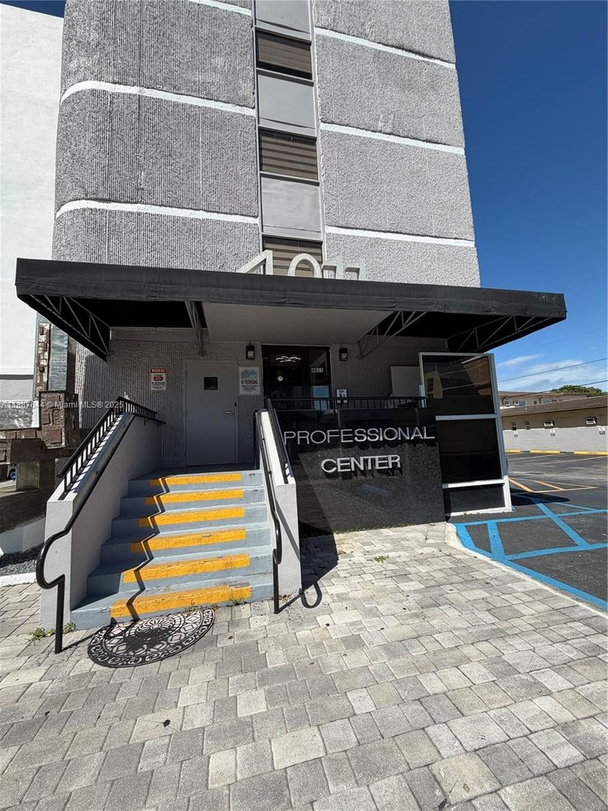 Location, location, location....close to airport, main expressway, Coral Gables.  Well kept and clean.  Lot's of natural light. Building houses a great professional community.  Has 3 closed door rooms with plenty of space for a lobby and additional support personnel at the front area.  Won't last long!!