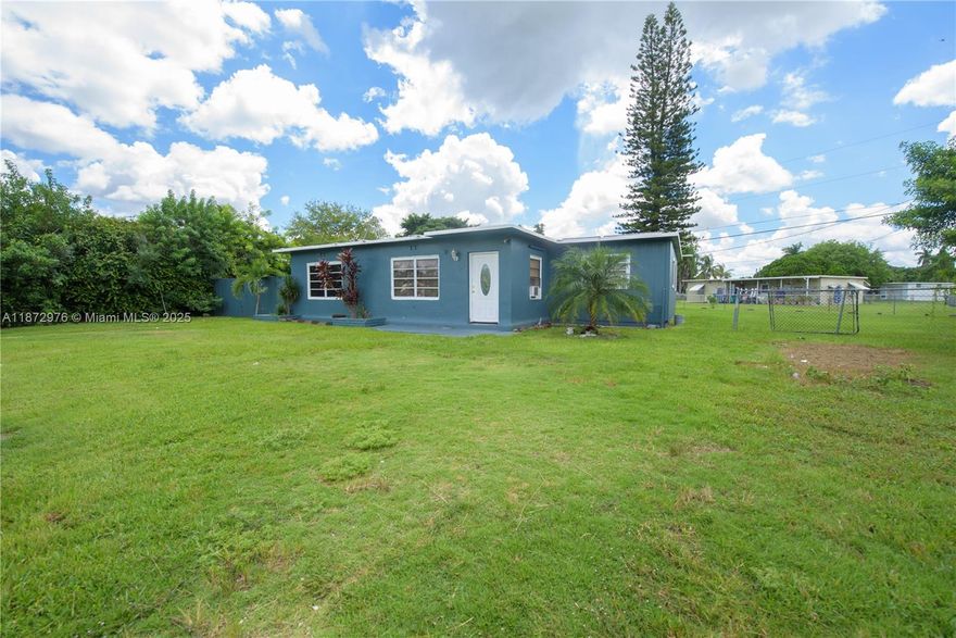 Charming 3/1 with office or 4th bedroom in Leisure City Sec 1! Oversized fenced yard ( 14,297 lot) w/ avocado & mango trees Features laminate & tile floors, concrete roof (newly sealed), hurricane panels, spacious living & dining rooms. Kitchen offers granite countertops, white cabinets, double sink, stove, fridge & fan/light. Laundry room w/ W&D hookup, hot water heater, shelves & rear door access. Office/den w/ wall A/C. Master & bedrooms w/ fan/lights & closets. Updated bath (2 yrs) w/ shower. CBS/frame, ½ slab for shed or tiki. Double gate access. Privacy fence on 2 sides. PROOF OF FUNDS AND/OR PRE-APPROVAL LETTER REQUIRED PRIOR TO SCHEDULING A SHOWING OF THE PROPERTY!