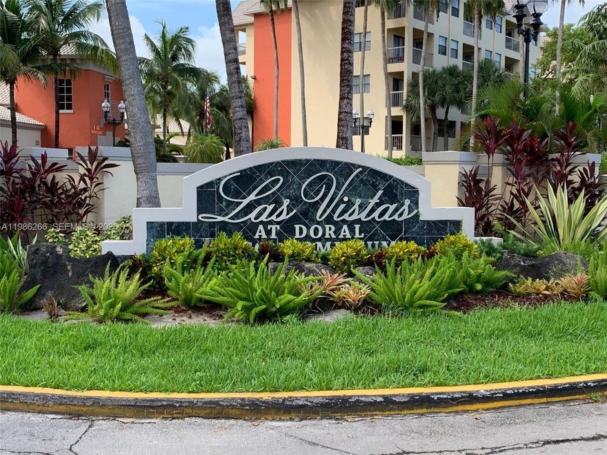 Beautifully maintained 1-bedroom, 1-bath residence in the highly sought-after Las Vistas at Doral community. This desirable second-floor unit offers comfort and privacy within a secure 24/7 gated community. The freshly painted interior features an in-unit washer and dryer for added convenience. Ideally located near top-rated schools, major highways, and premier shopping destinations.

Residents enjoy an array of resort-style amenities, including tennis and racquetball courts, four sparkling swimming pools, four relaxing Jacuzzis, a fully equipped fitness center, and a welcoming clubhouse.

See broker remarks for additional details. Please do not disturb tenant. Contact listing agent for more information.