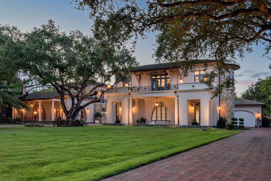 Generational one-of-a-kind estate on almost two acres in North Pinecrest, featuring luxury from both the “old
world” and the new, with 8 bedrooms, 7 bathrooms, 2 half-bathrooms and incredible formal spaces for all.
Designed by Portuondo Perotti Architects, the interior reflects a classic design with Art Nouveau inspiration,
soaring ceilings, custom details, and unique features throughout. The grand entrance is surrounded by a 7-ft high
coral stone wall, leading to a 200-ft long driveway and a centerpiece with a 107-ft water feature and Triton
sculptures. Outside features include elegant exterior lighting, beautiful landscaping, French garden with English
hedges, tennis court, 60-ft long pool, spa, and a variety of outdoor living spaces.