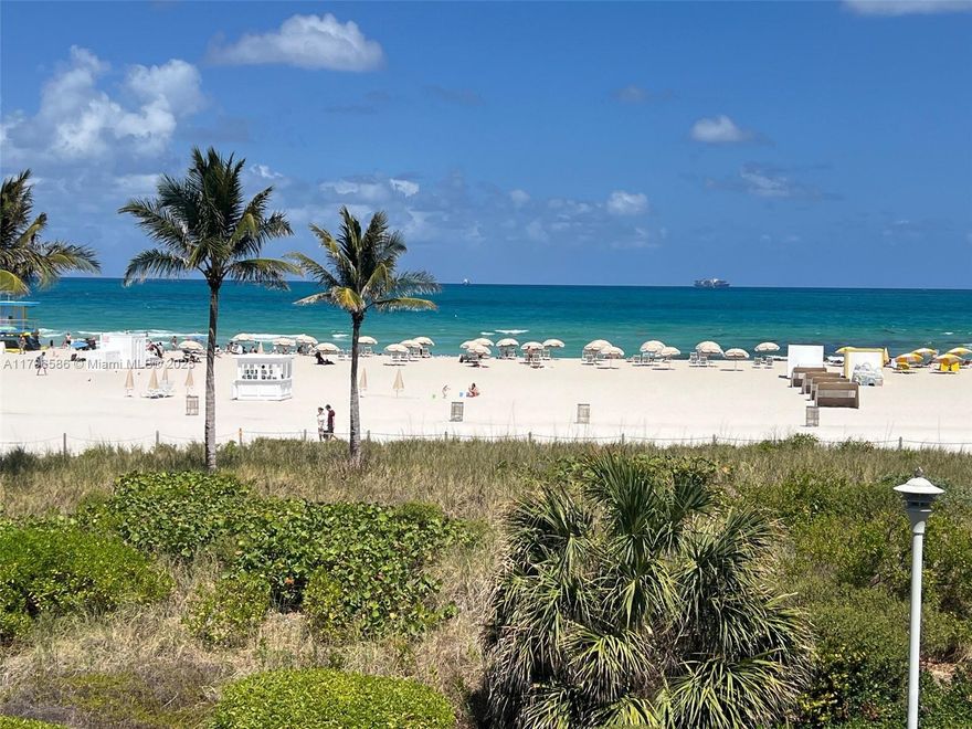 Oceanfront condo in the heart of South Beach with direct beach access with a private balcony facing South with a partial ocean view, great sunsets for entertainment! Prime investment opportunity, 30-day min leases, up to 12 leases/year. Special Assessment paid in FULL already by seller. Building recertification almost completed, building is being freshly painted, new hallways and a modernized porte-cochere coming up. Located across from the Ritz Carlton Residences. Rented until February 2026.  HOA includes water, central A/C, fiber optic Wi-Fi, cable TV, and the building has full reserves over $4 MM. One Valet Parking included. Enjoy heated infinity pool, fitness center, kids’ playroom, recreational room, 24-hr front desk & security. Sold turn-key, furnished. Don’t miss this great appreciation deal! Call now to schedule a showing!