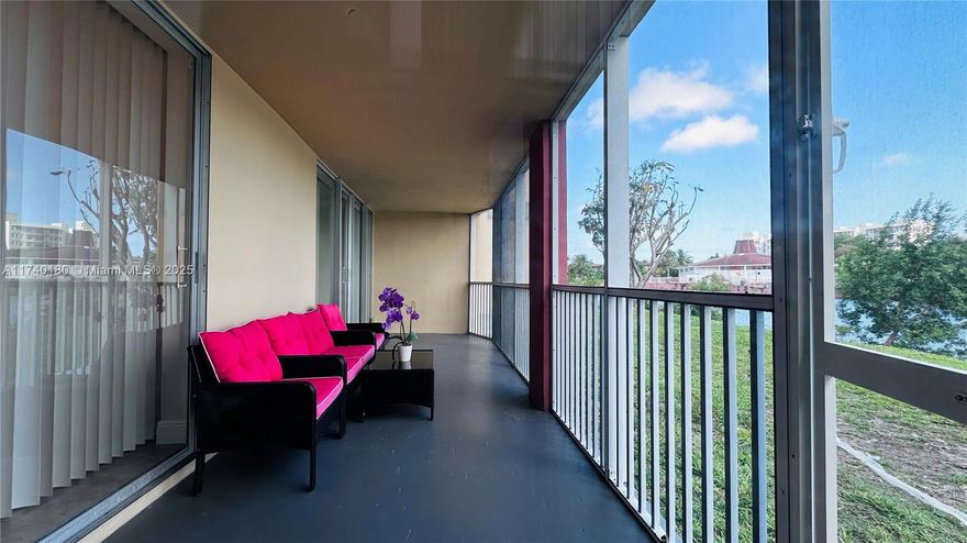 Spacious 1,633 sq. ft. 2/2 corner unit with a huge balcony offering stunning lake views and direct terrace access. Features include a master bedroom with an en-suite bath, elegant tile flooring, a walk-in closet, assigned parking, and a private storage unit. Enjoy convenient amenities such as laundry rooms on each floor, heated pools, and 24/7 security with a gate guard. The building has recently been upgraded with a new roof, generators, modernized elevators, refreshed lobby tiling, new windows in common areas, and repaved pool areas. The HOA fee covers cable and Wi-Fi. Located in a top-rated school district, this gated community is just minutes from Aventura Mall, shopping, and the beach, and is conveniently near a plaza with Publix and LA Fitness.