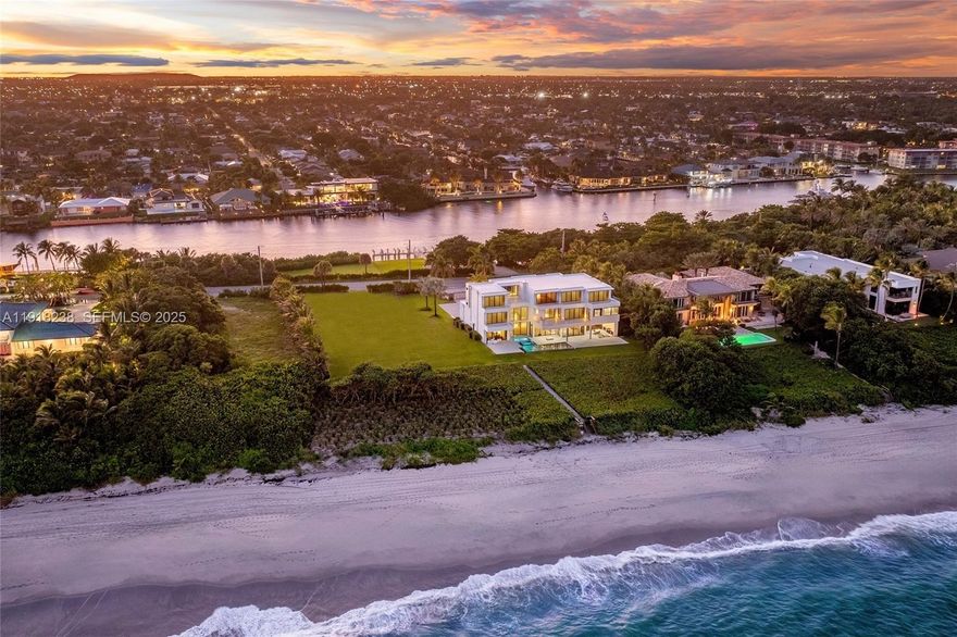 Rising above the Atlantic along Florida’s famed Millionaire’s Mile, this ocean-to-Intracoastal compound is a triumph of scale and sophistication, one of the most significant waterfront estates ever offered in South Florida. Positioned on 2.35 acres with 235 feet of ocean and Intracoastal frontage, this one-of-a-kind asset features a rare full acre of pristine oceanfront land paired with nearly 17,000 square feet of untouched land on the Intracoastal side - offering endless opportunities. 

This newly upgraded 10,101 sqft residence offers uncompromising attention to detail, elevating beachfront living to a breathtaking new standard. Unfolding across three meticulously curated levels, the property blends timeless elegance with modern craftsmanship. Step into seven generous ensuite bedrooms and eight-and-a-half baths showcasing hand-selected finishes, from Onyx-clad fireplaces and a Crystallo powder room to TOTO Neorest suites, dual laundry rooms, and walls of glass framing endless views of the Atlantic Ocean. 

Situated 16 feet above sea level, this estate combines beauty with enduring strength. Outside, manicured grounds transition to a resort-style pool and spa, a private beach path, and new seawall and dock. Inside a state-of-the-art home theater and an eight-car showroom garage.

This is a legacy property conceived for those who demand the extraordinary. An opportunity to own one of the most iconic oceanfront compounds on South Florida’s most distinguished coastline.