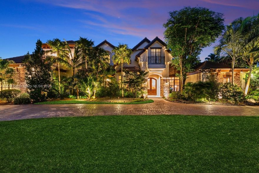 AWARD-WINNING ARCHITECTURE! CUSTOM RESORT-STYLE POOL**STUNNING GARDENS**BASKETBALL & VOLLEYBALL COURTS**DETACHED 2/2 GUEST HOUSE. This exquisite one-of-a-kind near-acre gated estate boasts exceptional finishes throughout. The open floor plan of the 6bed/6bath magnificent transitional main residence includes a library, 2 family rooms, wine pantry, wet bar adjacent to a spectacular game room, spacious home gym, fireplace, whole house generator, outdoor cameras, & integrated sound & network systems. Expertly landscaped grounds grace a resort pool with 2 waterfalls & expansive covered patio with fireplace & summer kitchen. This masterpiece is a private oasis of elegance & comfort awaiting a discerning new owner who demands only the best & appreciates the extraordinary! Buyer’s Broker Welcome