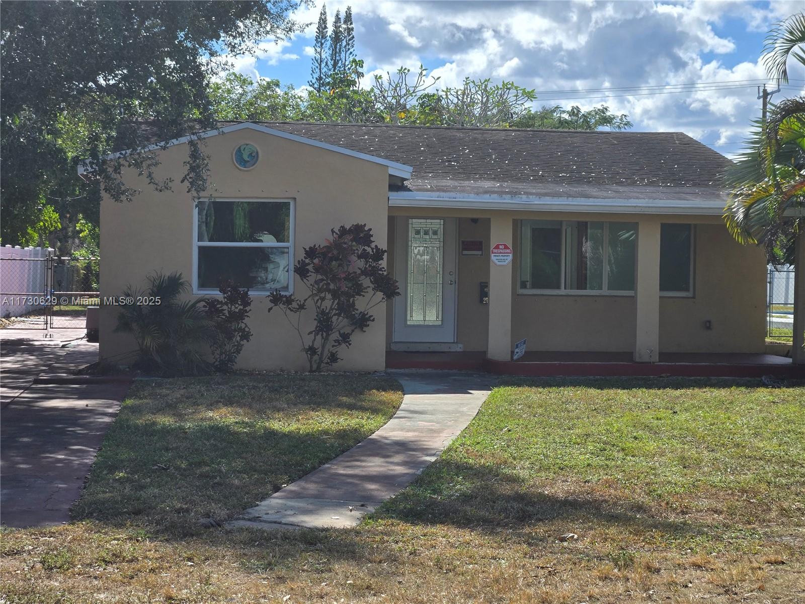 Great opportunity! 2 Bed 2 Bath Single Family House with a Pool. Located in the heart of Hollywood Little Ranches. Sitting on a 10,250 sf size lot, Papaya tree, Zoned for RM-18.(potential to build up to 4 townhomes), RV's, Container Homes. Close to major highways, 1 mile from Downtown Hollywood, 3 miles from Hollywood Beach. Call listing agent for showing!