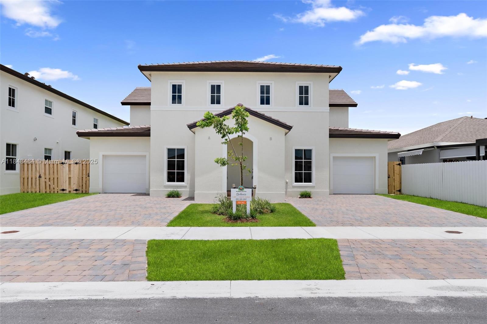Brand New Construction Duplex. Lucky Start South, proudly presents the Solaris Model, a thoughtfully designed 5-bedroom, 3-bathroom unit in Sunrise Estates, just off Exit 6 of the Florida Turnpike, on a spacious 5,430 SF lot. This model offers a traditional layout with distinct rooms that evoke a timeless feel. It also includes an independently accessible ground-floor studio with a full bath ideal for multigenerational living. Upstairs includes a spacious primary suite, three additional bedrooms, and a third bathroom. With a smart layout and quality finishes, the Solaris Model delivers comfort and functionality. Sunrise Estates is a growing community offering convenience, connection, and a true sense of home. Don’t miss the chance to own new construction in a prime location.