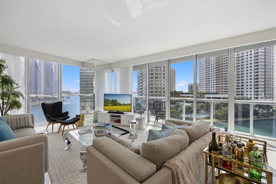 Stunning Fully furnished 3-Bedroom, 2.5-Bathroom Corner Unit. Welcome to this expansive 2,236 sq. ft.residence, the largest layout available in Icon Brickell, exclusively located between the 4 and 14th floor. Enjoybreathtaking water views from every living area and bedroom. Unit #701 boasts a variety of upgrades, includingan oversized master bedroom complete with a cozy sitting area and three spacious closets. Step out onto yourlarge, extended private balcony directly from the master suite for the perfect outdoor retreat. The unit featureselegant white 24 x 24 porcelain flooring, expertly built-out closets, and convenient motorized blinds. Additionally,you'll appreciate the private parking space situated right on the same floor for easy access.