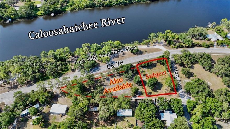 500 AVALON AVE & CR 78 ONE-HALF ACRE PREMIER HOME-SITE NOW AVAILABLE! Enjoy the best of both worlds with this stunning residential home site located just outside the city limits of LaBelle, FL on the north side of the serene Caloosahatchee River, part of the Intercoastal Waterway. Enjoy scenic river views and endless boat traffic of all kinds without the burden of riverfront property taxes! Situated on County Road 78, just across the street from Bob Mason/Lions Club Park. In close proximity to the Hendry County free boat ramp and docks! Walk or drive your golf cart to popular LaBelle Yacht Club, home of the Launch Restaurant/Tiki Bar on the river!This lot is cleared with perimeter trees for privacy and no HOA restrictions. New survey will convey to Buyer at no expense except to recertify.
