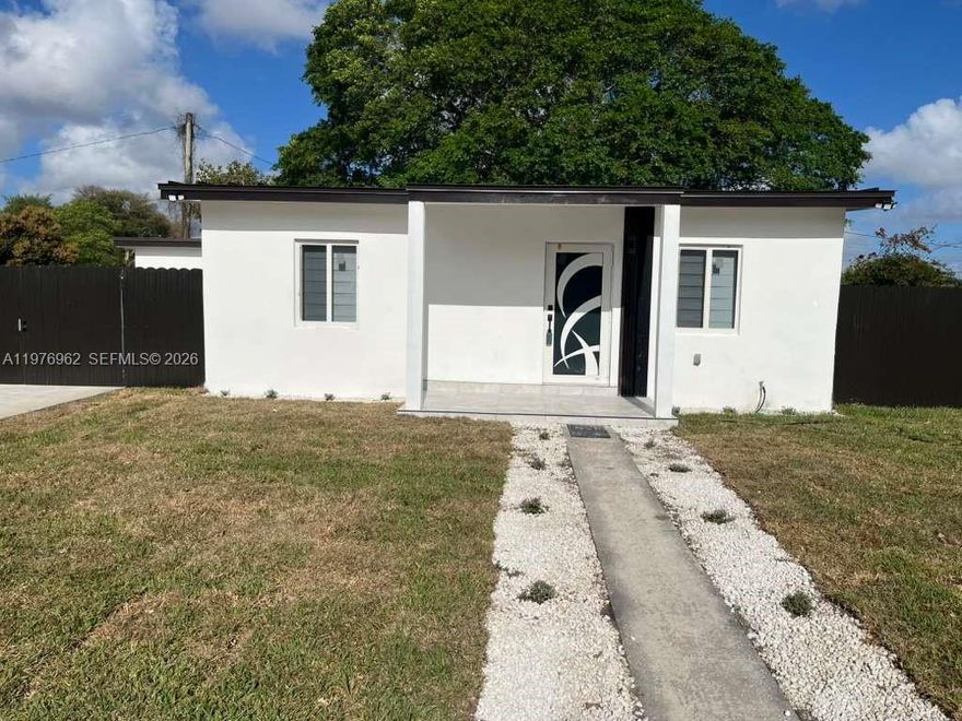 BUY THIS RENOVATED 3/2 SFR WITH A LARGE LOT 5 MINUTES AWAY FROM HARD ROCK STADIUM AND THE FORMULA 1 RACE TRACK. THE PROPERTY FEATURES THE FOLLOWING: NEW METAL ROOF, NEW KITCHEN WITH QUARTZ COUNTERTOPS, NEW BATHROOMS, NEW PLUMBING, NEW ELECTRICAL, NEW FLOORS, NEW IMPACT WINDOWS & DOORS, NEW DURA FENCE AND MUCH MORE. HURRY AND SEND YOUR OFFER TODAY!