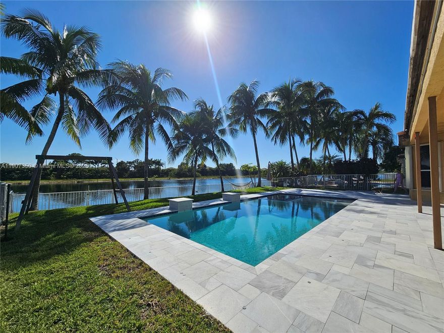 Spectacular Waterfront tropical oasis home located in the gated community of Silverlakes. Resort-style pool/spa area overlooking the lake, with beautiful sunset views from most rooms. Spacious living room with 25ft ceilings, upgraded throughout with modern finishes, the primary bedroom is located on the first floor. Large kitchen off the family room with pantry, breakfast bar, & eat-in area.Custom walk-in closets in the bedrooms, the current 5th bedroom is configured as a loft, large 3-car garage. Pavered patio, large pool & spa. Fully fenced yard. Rent includes: cable& internet provided by the association, lawn & pool care. Close to grade A schools, parks, shopping, and more. Close to highways for easy commute in all directions